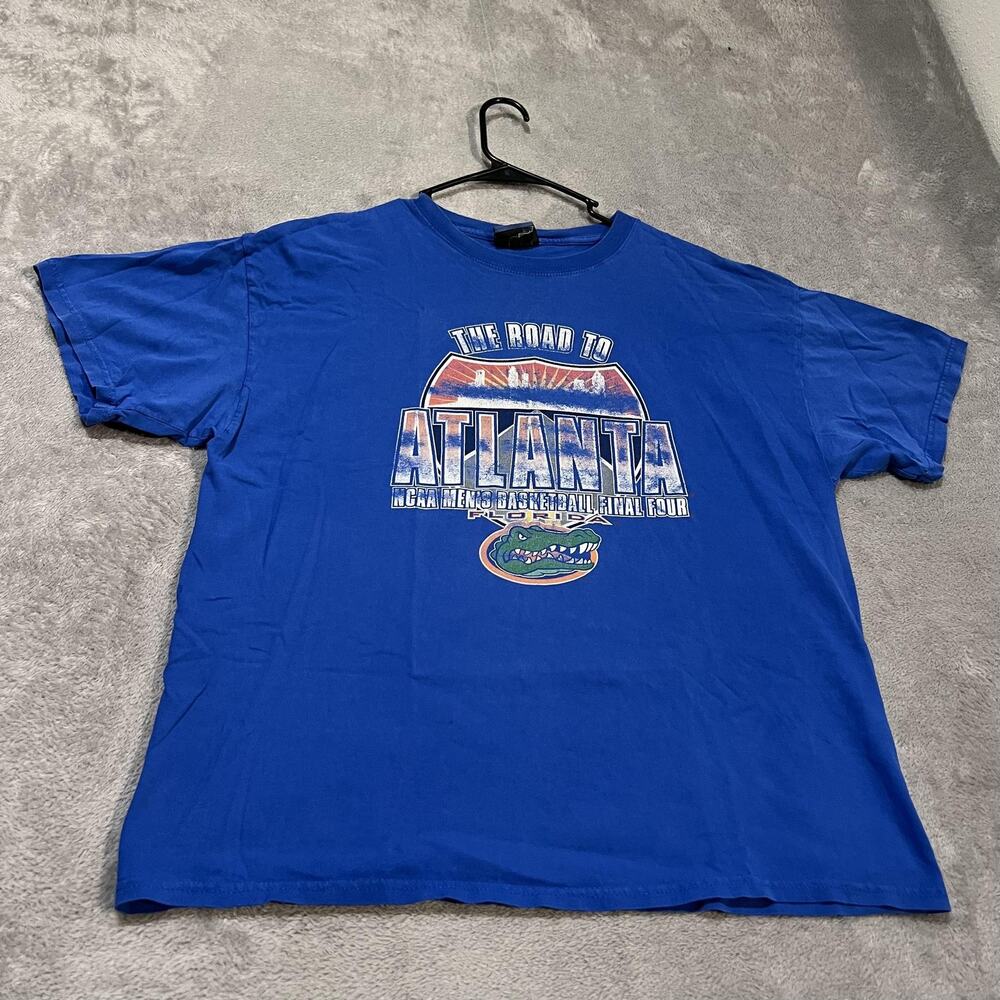 Florida Gators Shirt Mens XL Blue NCAA Basketball Final Four Road to Atlanta Tee